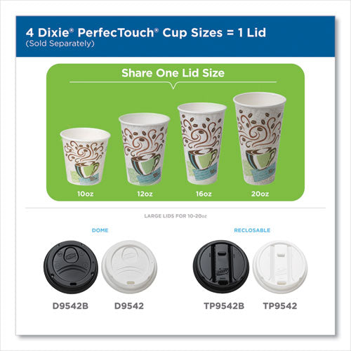 DIXIE PerfecTouch Multicolor 10 oz. Disposable Paper Cups and Lids