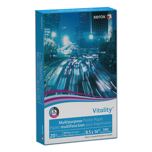 Vitality Multipurpose Print Paper, 92 Bright, 20 Lb Bond Weight, 8.5 X 14, White, 500/ream