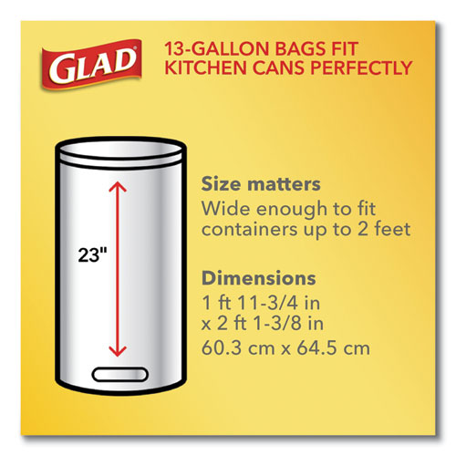 Odorshield Tall Kitchen Drawstring Bags, 13 Gal, 0.72 Mil, 24" X 27.38", White, 80 Bags/box, 3 Boxes/carton