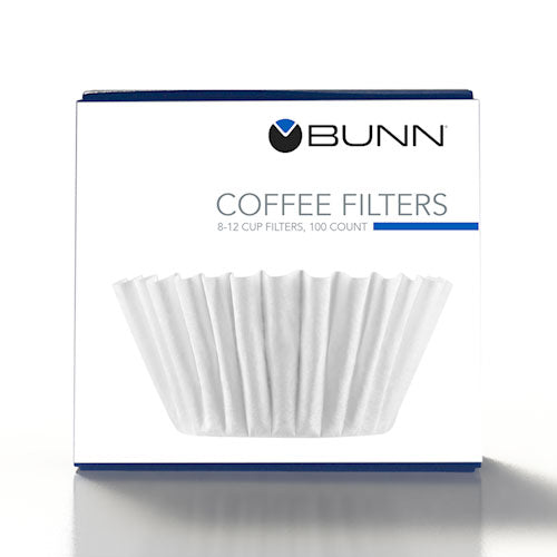 Coffee Filters, 8 To 12 Cup Size, Flat Bottom, 100/pack