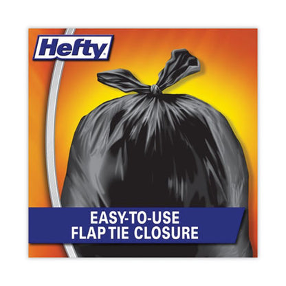 Easy Flaps Trash Bags, 30 Gal, 0.85 Mil, 30" X 33", Black, 40 Bags/box, 6 Boxes/carton