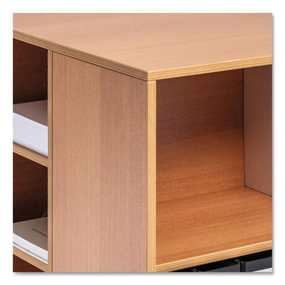 Flexible Multi-functional Cart For Office Storage, Wood, 6 Shelves, 20.79 X 23.31 X 29.45, Beech