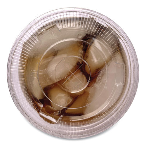 Crystal-clear Cold Cup Straw-slot Lids, Fits 9 Oz Squat/12 Oz Pet Cups, 1,000/carton