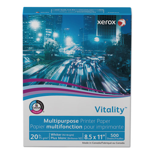 Vitality Multipurpose Print Paper, 92 Bright, 20 Lb Bond Weight, 8.5 X 11, White, 500 Sheets/ream, 10 Reams/carton