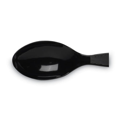 Plastic Cutlery, Heavy Mediumweight Teaspoons, Black, 1,000/carton