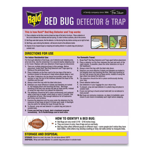 Bed Bug Detector And Trap, 0.19 Lb Trap, 8 Traps/box, 6/carton