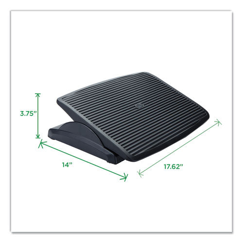 Adjustable Height Ergonomic Footrest, 17.62w X 14d X 3.75h, Black