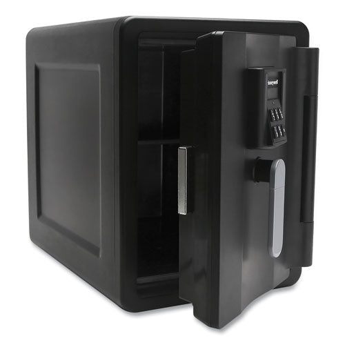 Fire And Waterproof Safe With Digital Lock, 11.8 X 16.7 X 15.6, 0.7 Cu Ft, Black