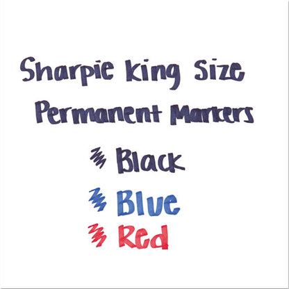 King Size Permanent Marker, Broad Chisel Tip, Assorted Colors, 4/set