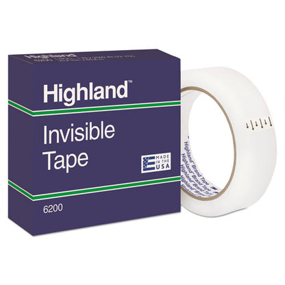 Invisible Permanent Mending Tape, 3" Core, 0.5" X 72 Yds, Clear