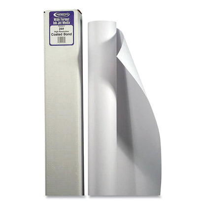 Wide Format Professional Coated Bond, 3" Core, 24 Lb Bond Weight, 24" X 150 Ft, Matte White