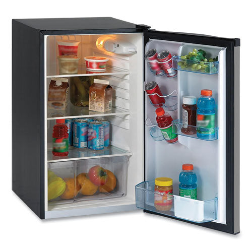 4.4 Cu.ft. Auto-defrost Refrigerator, 19.25 X 22 X 33, Black With Stainless Steel Door