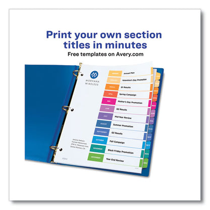 Customizable Table Of Contents Ready Index Multicolor Dividers, 12-tab, Jan. To Dec., 11 X 8.5, White, 6 Sets