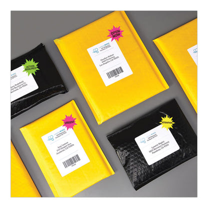 High-visibility Id Labels, Laser Printers, 2.25" Dia, Assorted, 12/sheet, 15 Sheets/pack