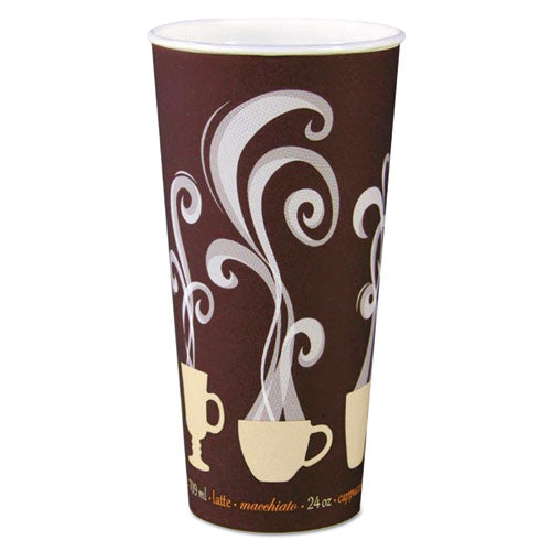 Thermoguard Insulated Paper Hot Cups, 16 Oz, White Sustainable Forest Print, 30/pack
