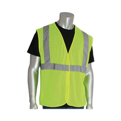 Zipper Safety Vest, 2x-large, Hi-viz Lime Yellow