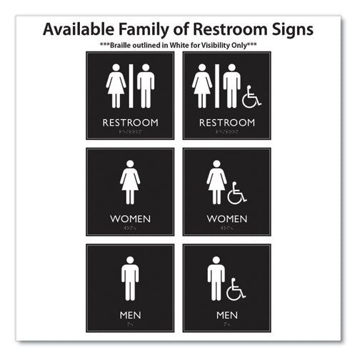 Ada Sign, Women Accessible, Plastic, 8 X8, Clear/white