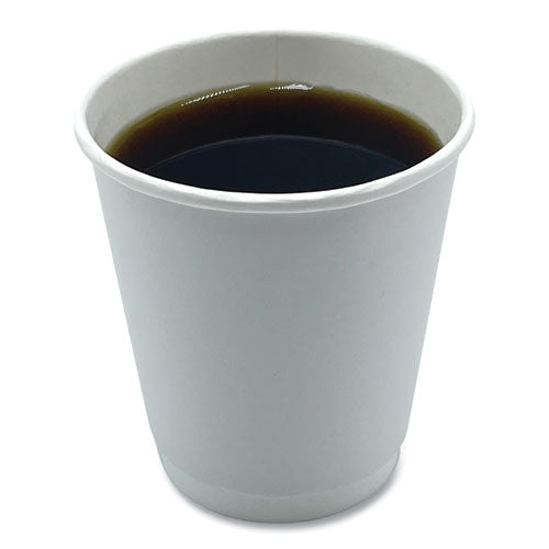 Paper Hot Cups, Double-walled, 10 Oz, White, 500/carton