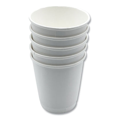 Paper Hot Cups, Double-walled, 10 Oz, White, 500/carton