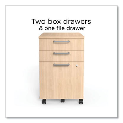 Essentials Three-drawer Mobile Pedestal File, 2 Box/1 Legal/letter-size File Drawers, Natural, 15.6" X 21.3" X 24.3"