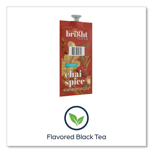 The Bright Tea Co. Chai Spice Black Tea Freshpack, Chai Spice, 0.09 Oz Pouch, 100/carton