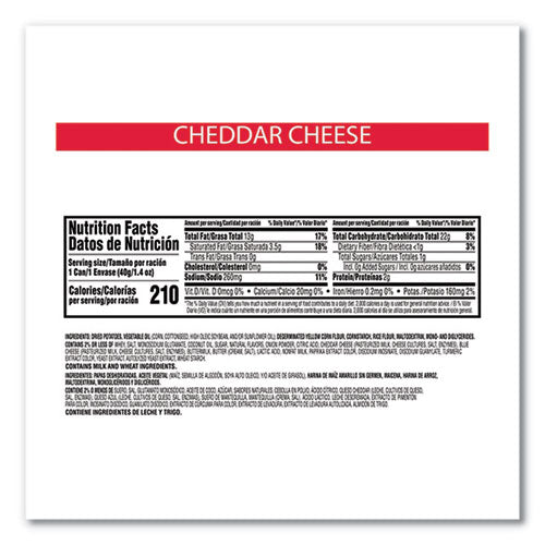 Grab & Go Cheddar Cheese Crisps, 1.4 Oz Can, 12 Carton