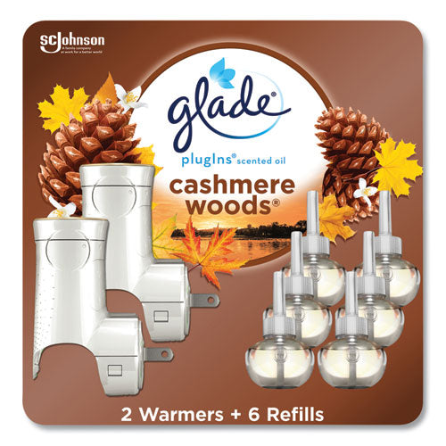 Plugin Scented Oil, Cashmere Woods, 0.67 Oz, 2 Warmers And 6 Refills/pack