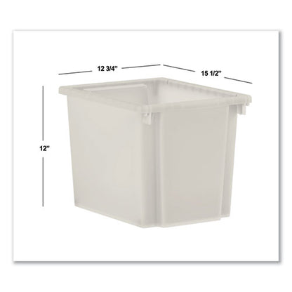 Flagship Storage Bins, 3 Sections, 12.75" X 16" X 12", Translucent White