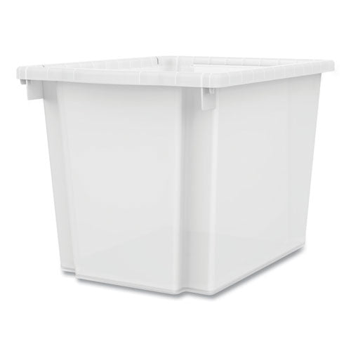 Flagship Storage Bins, 3 Sections, 12.75" X 16" X 12", Translucent White