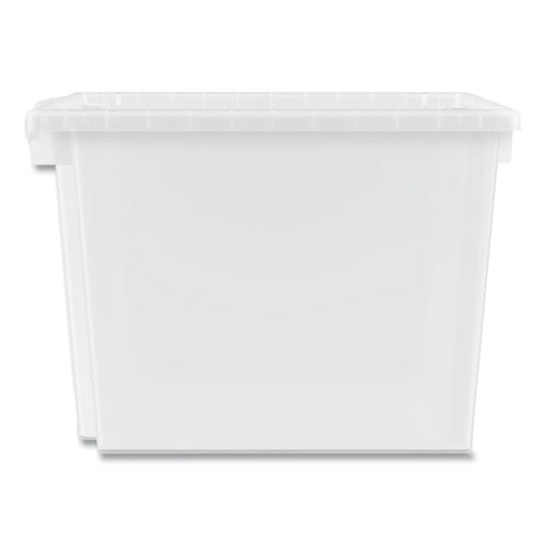 Flagship Storage Bins, 3 Sections, 12.75" X 16" X 12", Translucent White