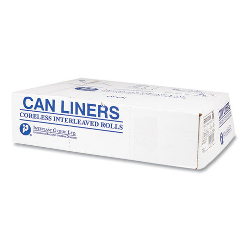 High-density Commercial Can Liners, 33 Gal, 17 Mic, 33" X 40", Clear, 25 Bags/roll, 10 Interleaved Rolls/carton