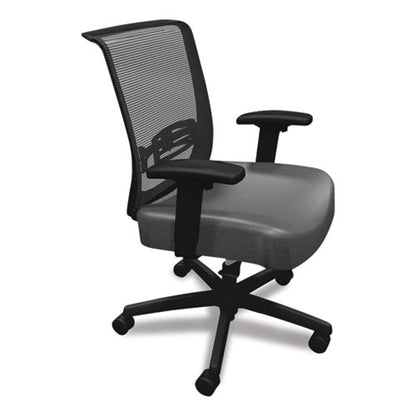 Convergence Mid-back Task Chair, Synchro-tilt And Seat Glide, Supports Up To 275 Lb, Iron Ore Seat, Black Back/base