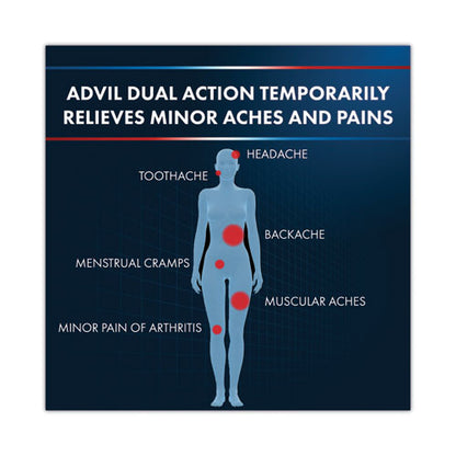 Dual Action With Acetaminophen And Ibuprofen Caplets, 50 Packets Of 2 Caplets