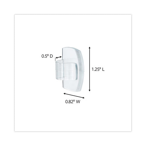 Cord Clip, Round, With Adhesive, 0.75"w, Clear, 4/pack