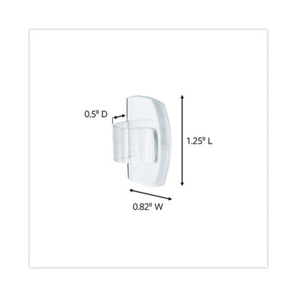 Cord Clip, Round, With Adhesive, 0.75"w, Clear, 4/pack