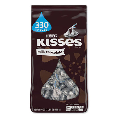 Kisses, Milk Chocolate, Silver Wrappers, 56 Oz Bag