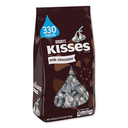 Kisses, Milk Chocolate, Silver Wrappers, 56 Oz Bag