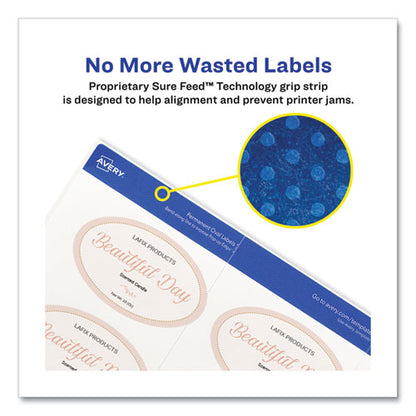 Oval Print-to-the-edge Labels, 2 X 3.33, White, 8/sheet, 10 Sheets/pack