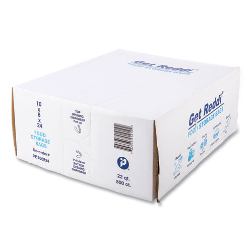 Food Bags, 22 Qt, 1 Mil, 10" X 24", Clear, 500/carton