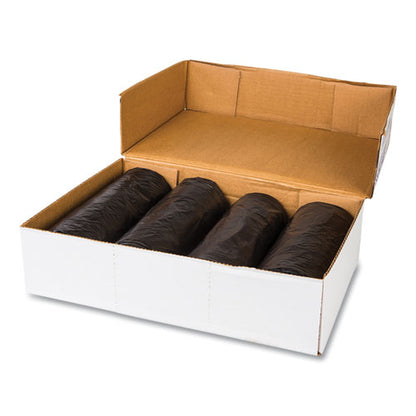 High-density Commercial Can Liners, 55 Gal, 22.1 Mic, 36" X 60", Black, 25 Bags/roll, 6 Interleaved Rolls/carton