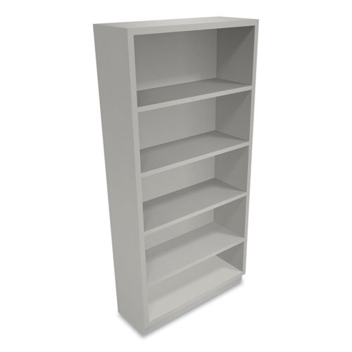 Metal Bookcase, Five-shelf, 34.5w X 12.63d X 71h, Light Gray