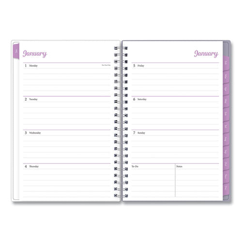 Laila Create-your-own Cover Weekly/monthly Planner, Wildflower Artwork, 8 X 5, Purple/blue/pink, 12-month (jan-dec): 2024