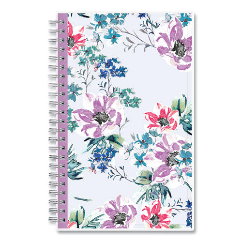 Laila Create-your-own Cover Weekly/monthly Planner, Wildflower Artwork, 8 X 5, Purple/blue/pink, 12-month (jan-dec): 2024