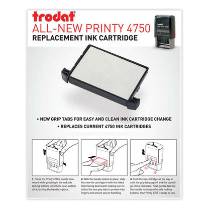 E4750 Printy Replacement Pad For Trodat Self-inking Stamps, 1" X 1.63", Black