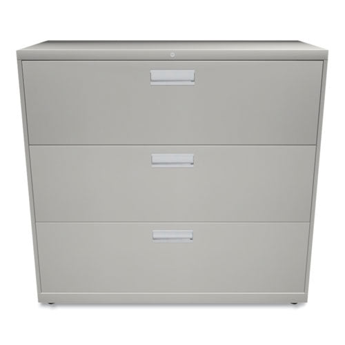 Brigade 600 Series Lateral File, 3 Legal/letter-size File Drawers, Light Gray, 42" X 18" X 39.13"