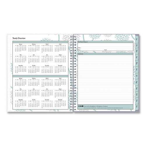 Rue Du Flore Monthly Planner, Rue Du Flore Artwork, 10 X 8, Jade/lavender Cover, 12-month (jan To Dec): 2024