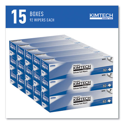 Kimwipes Delicate Task Wipers, 2-ply, 14.7 X 16.6, Unscented, White, 92/box, 15 Boxes/carton