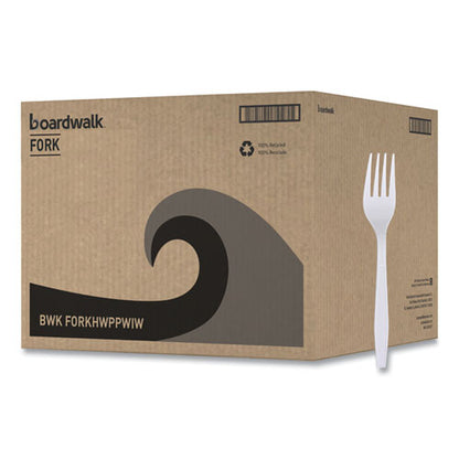 Heavyweight Wrapped Polypropylene Cutlery, Fork, White, 1,000/carton