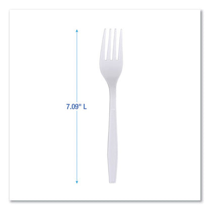 Heavyweight Wrapped Polypropylene Cutlery, Fork, White, 1,000/carton