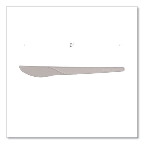 Plantware Compostable Cutlery, Knife, 6", White, 1,000/carton